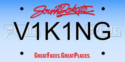 V1K1NG South Dakota License Plate