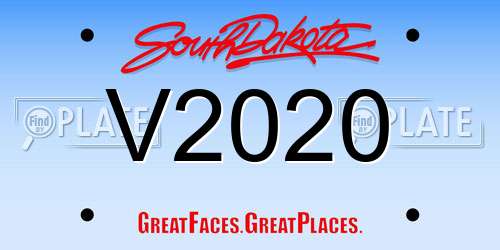 V2020 South Dakota License Plate
