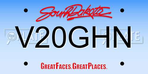 V20GHN South Dakota License Plate