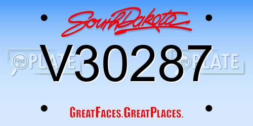 V30287 South Dakota License Plate