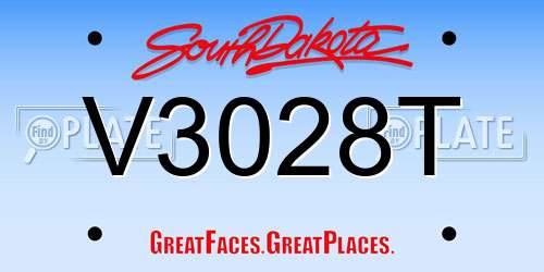 V3028T South Dakota License Plate