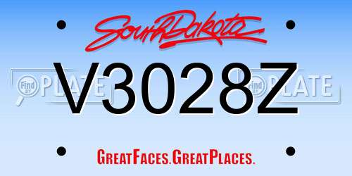 V3028Z South Dakota License Plate