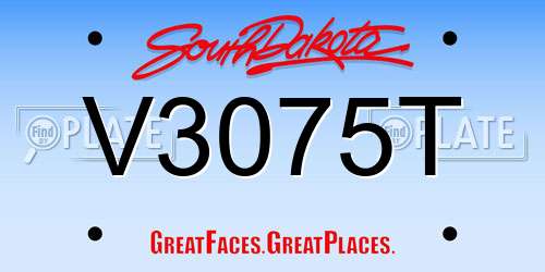 V3075T South Dakota License Plate