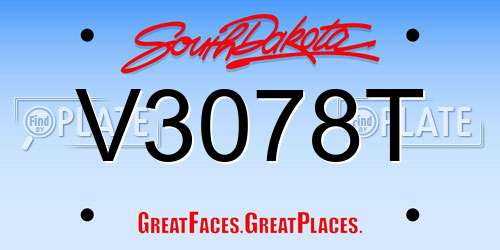 V3078T South Dakota License Plate