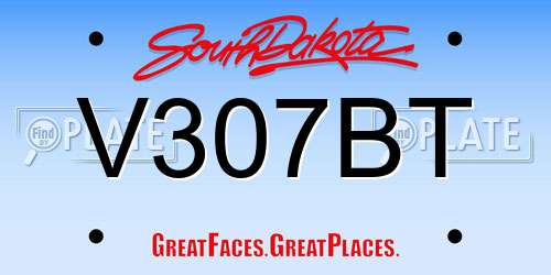 V307BT South Dakota License Plate