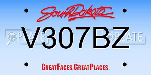 V307BZ South Dakota License Plate