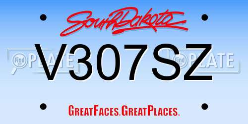 V307SZ South Dakota License Plate