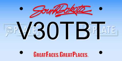 V30TBT South Dakota License Plate