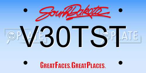V30TST South Dakota License Plate