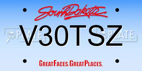 V30TSZ South Dakota License Plate