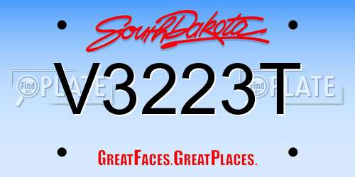 V3223T South Dakota License Plate
