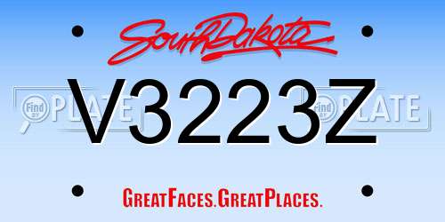 V3223Z South Dakota License Plate