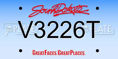 V3226T South Dakota License Plate