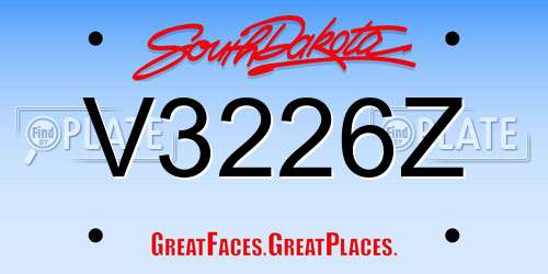 V3226Z South Dakota License Plate