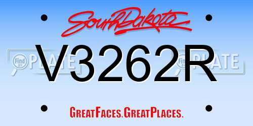 V3262R South Dakota License Plate