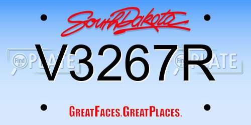 V3267R South Dakota License Plate