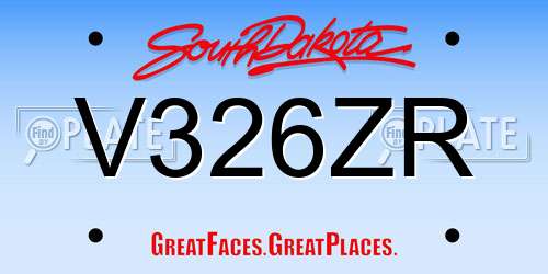 V326ZR South Dakota License Plate