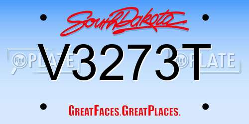 V3273T South Dakota License Plate