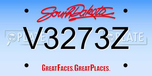 V3273Z South Dakota License Plate