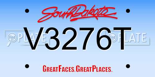 V3276T South Dakota License Plate