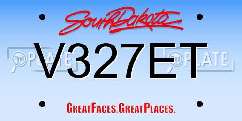 V327ET South Dakota License Plate