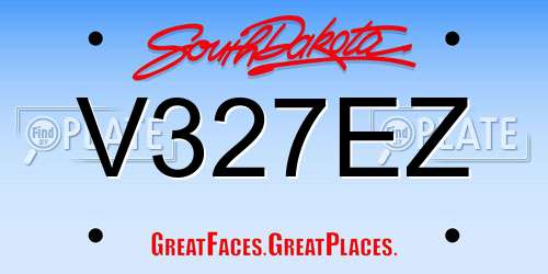 V327EZ South Dakota License Plate