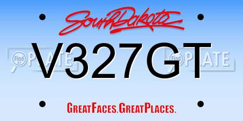 V327GT South Dakota License Plate