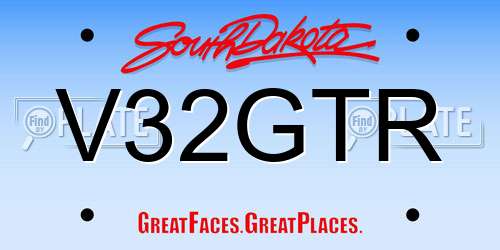 V32GTR South Dakota License Plate