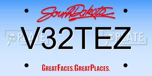 V32TEZ South Dakota License Plate