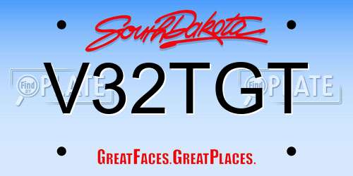 V32TGT South Dakota License Plate