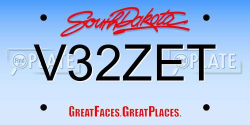 V32ZET South Dakota License Plate