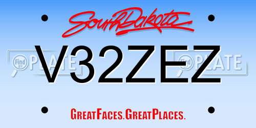 V32ZEZ South Dakota License Plate