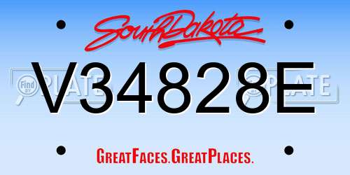V34828E South Dakota License Plate
