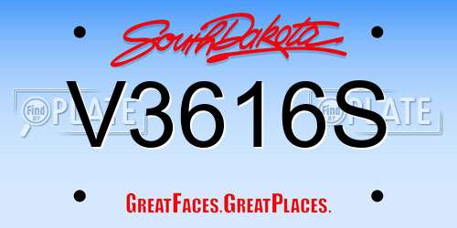 V3616S South Dakota License Plate