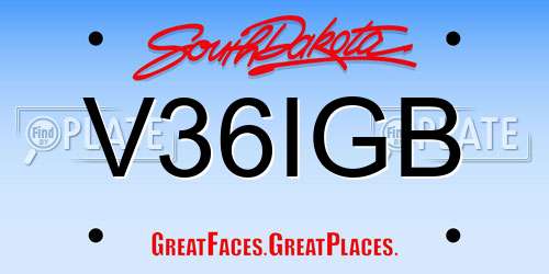 V36IGB South Dakota License Plate