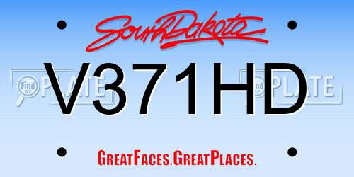 V371HD South Dakota License Plate