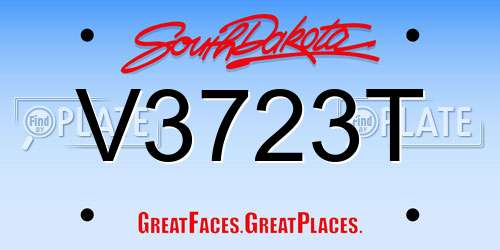 V3723T South Dakota License Plate
