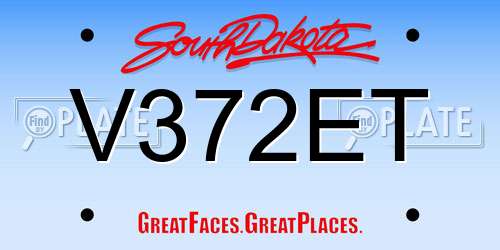 V372ET South Dakota License Plate