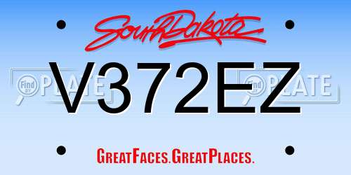 V372EZ South Dakota License Plate