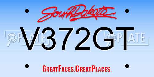 V372GT South Dakota License Plate