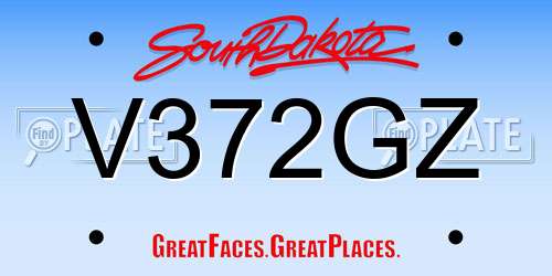 V372GZ South Dakota License Plate
