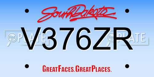 V376ZR South Dakota License Plate