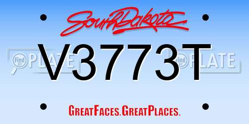 V3773T South Dakota License Plate