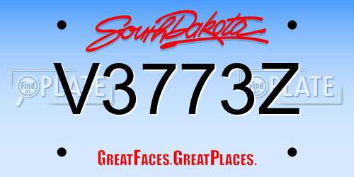 V3773Z South Dakota License Plate