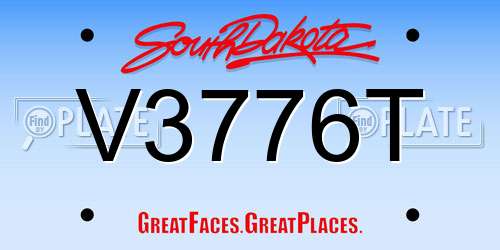 V3776T South Dakota License Plate