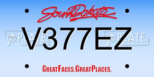 V377EZ South Dakota License Plate