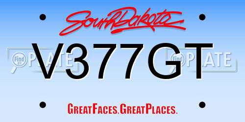 V377GT South Dakota License Plate