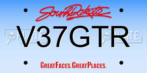 V37GTR South Dakota License Plate