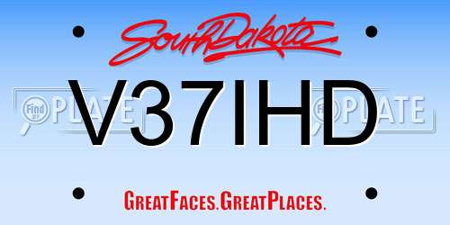 V37IHD South Dakota License Plate