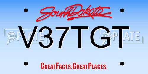 V37TGT South Dakota License Plate